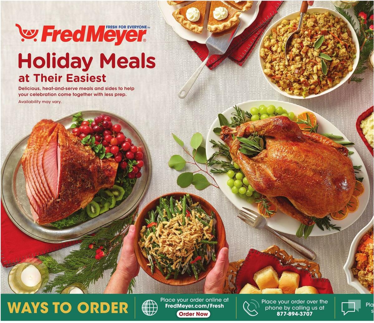 Fred Meyer Holiday Meals Weekly Ad from November 3