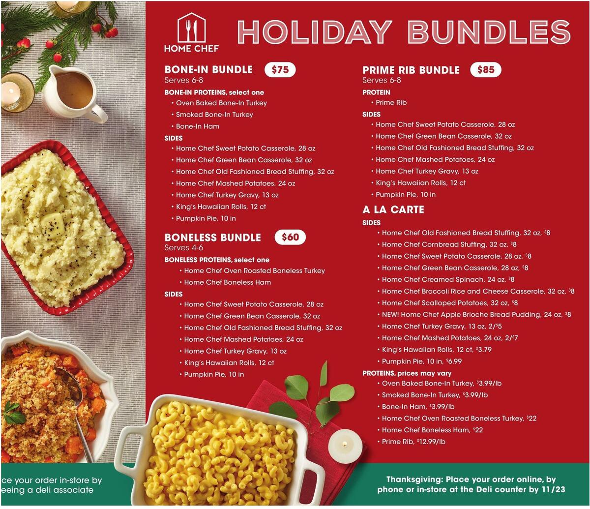 Fred Meyer Holiday Meals Weekly Ad from November 3