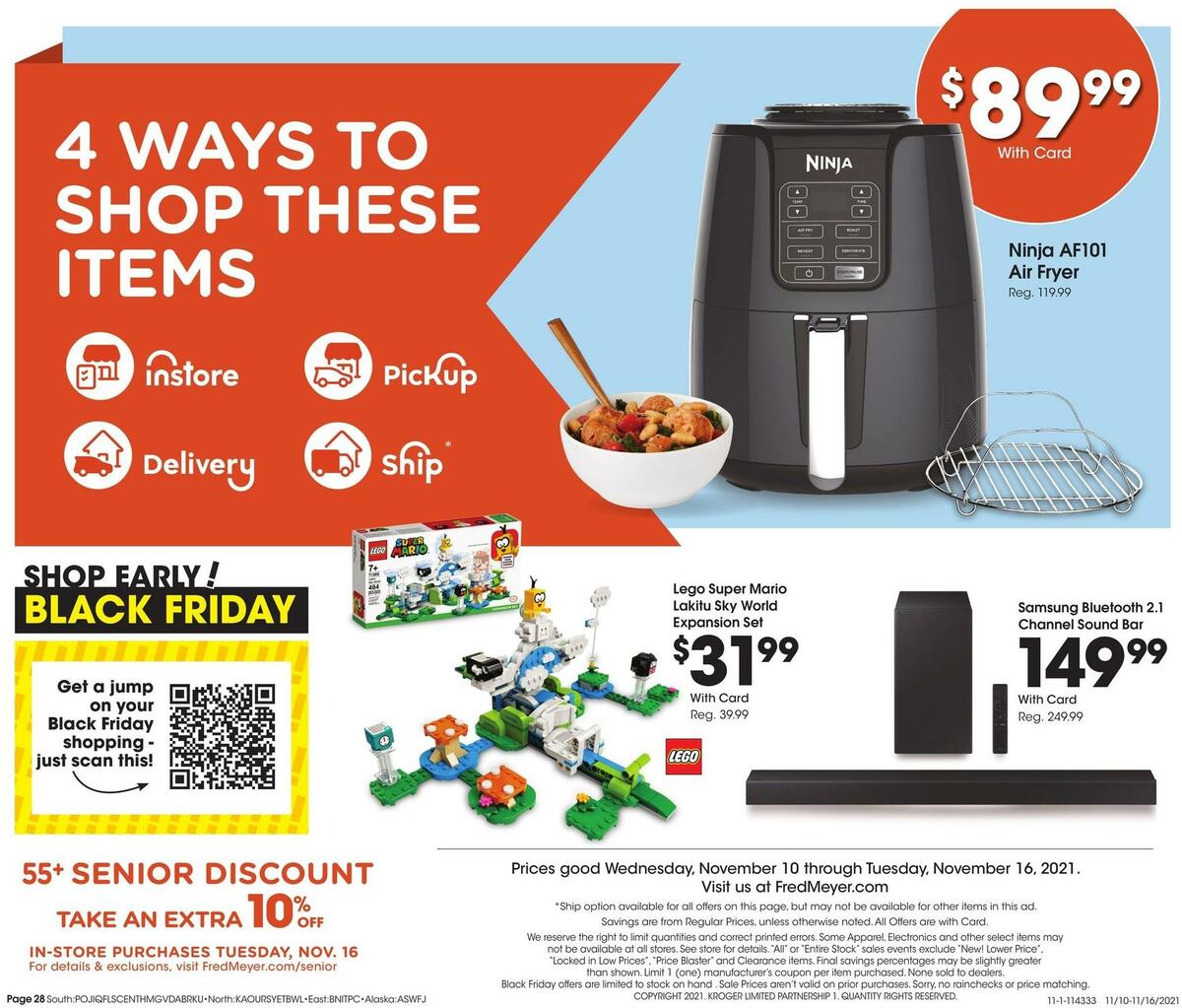 Fred Meyer General Merchandise Weekly Ad from November 10