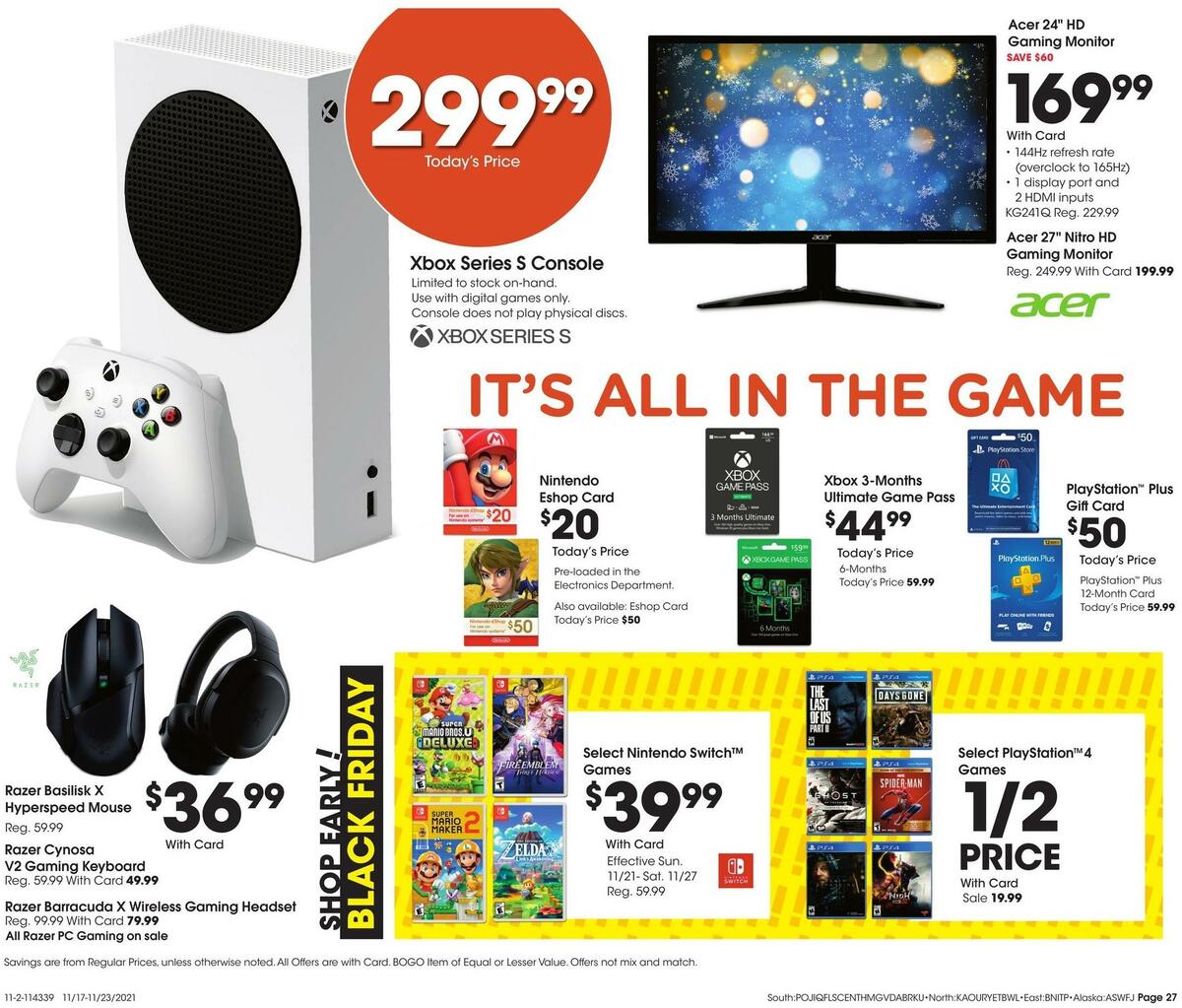 Fred Meyer General Merchandise Weekly Ad from November 17