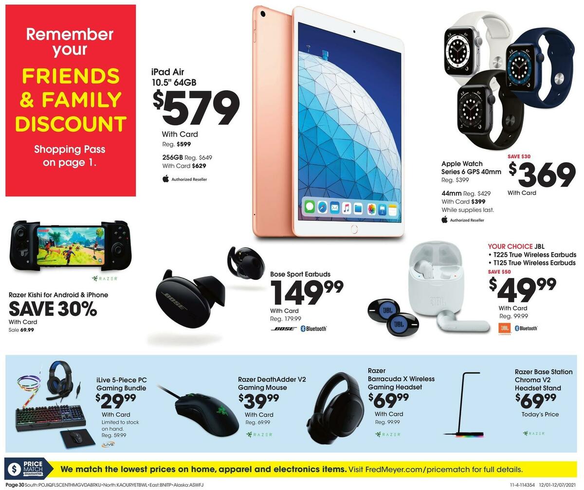 Fred Meyer General Merchandise Weekly Ad from December 1