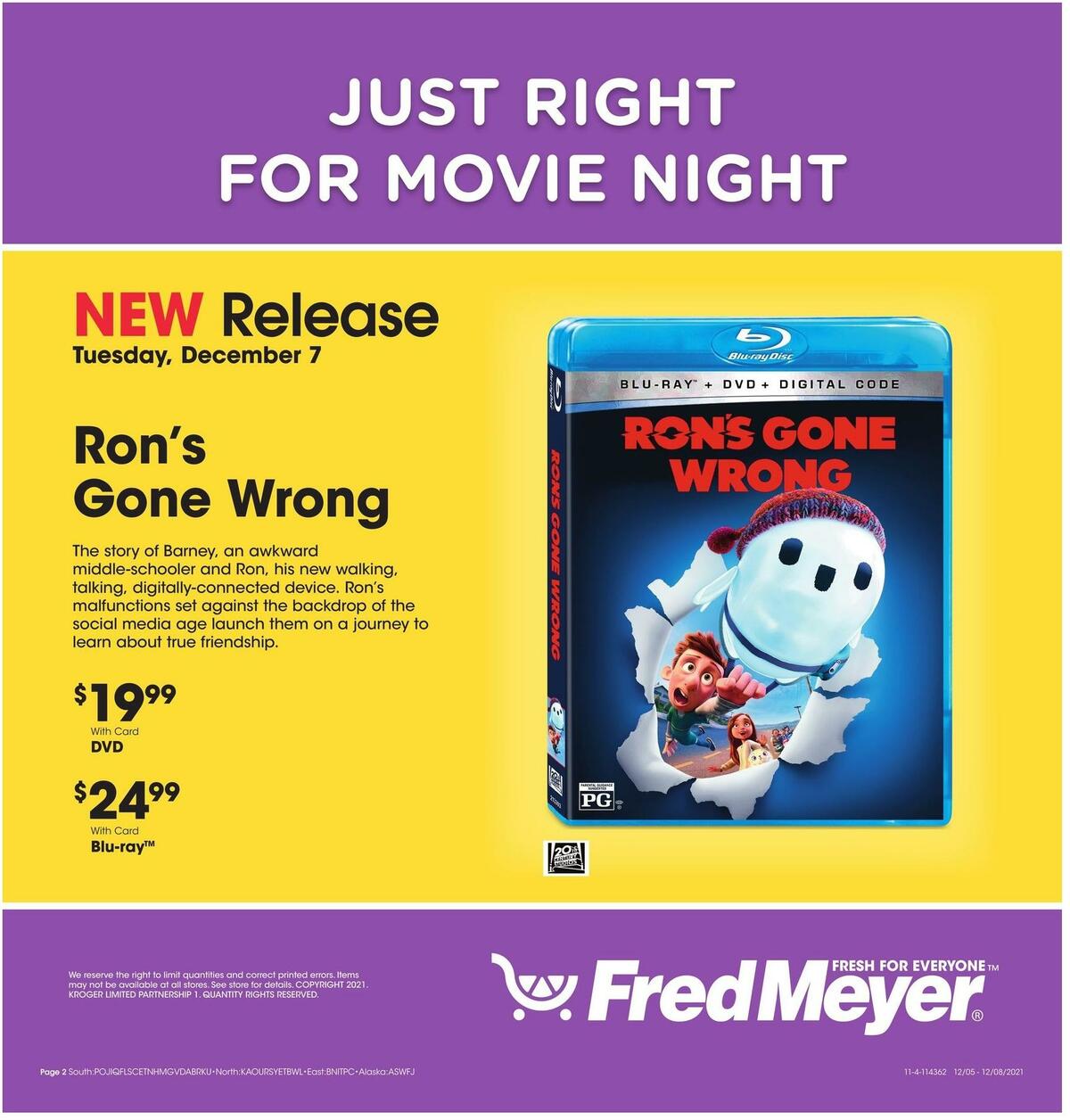 Fred Meyer New Release Weekly Ad from December 5