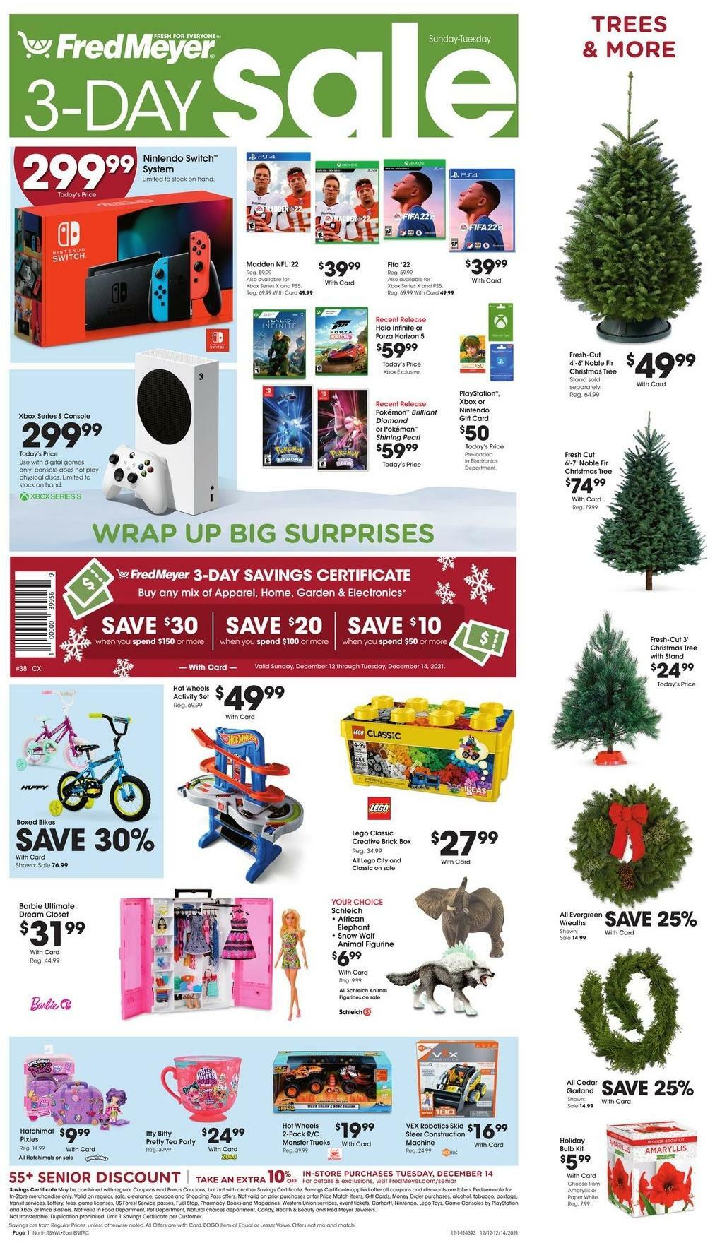 Fred Meyer 3-Day Sale Weekly Ad from December 12