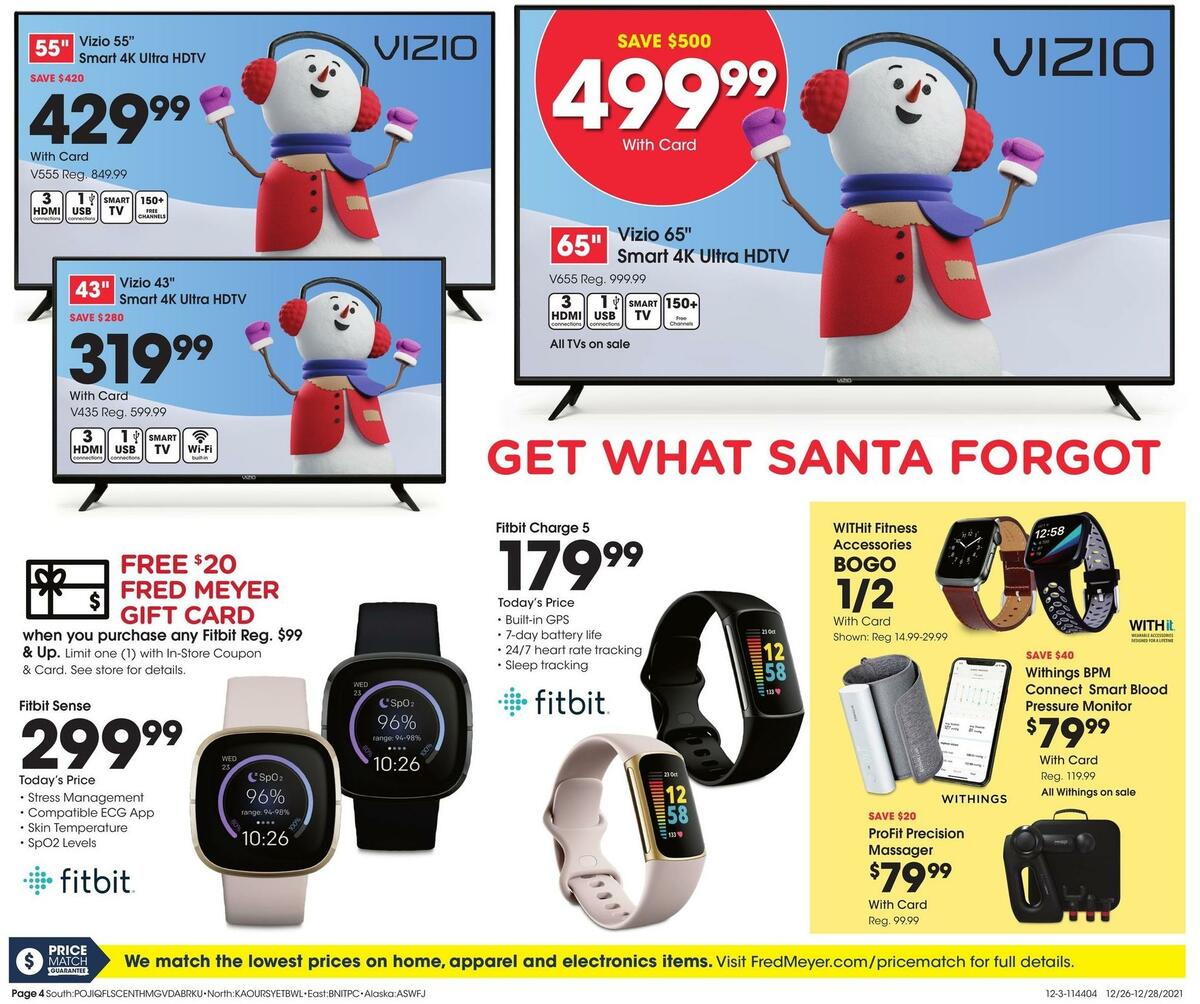 Fred Meyer 3-Day Sale Weekly Ad from December 26
