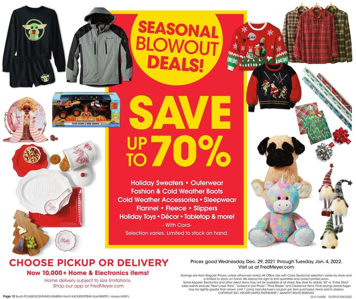 Fred Meyer General Merchandise Weekly Ad from December 29