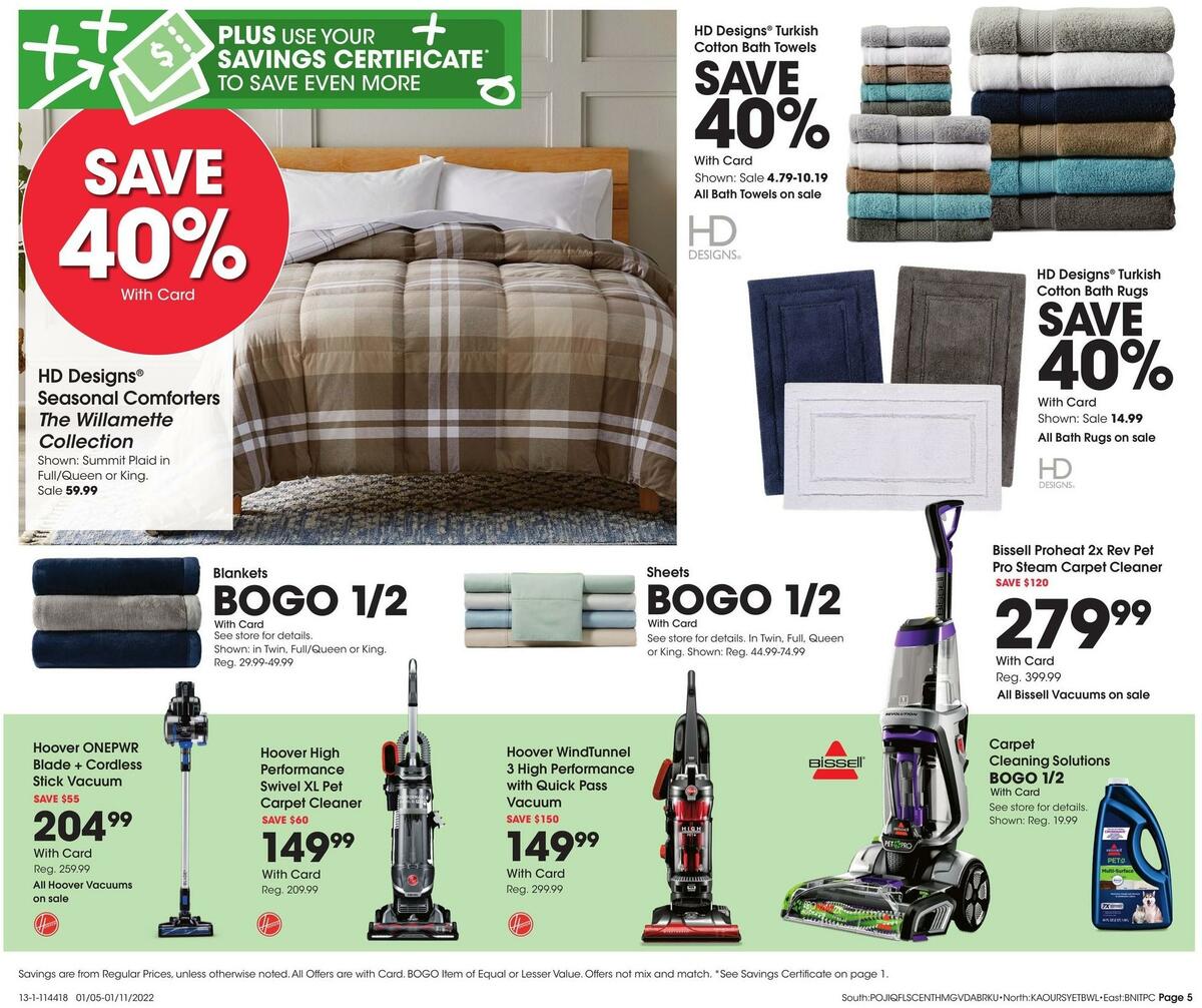 Fred Meyer General Merchandise Weekly Ad from January 5