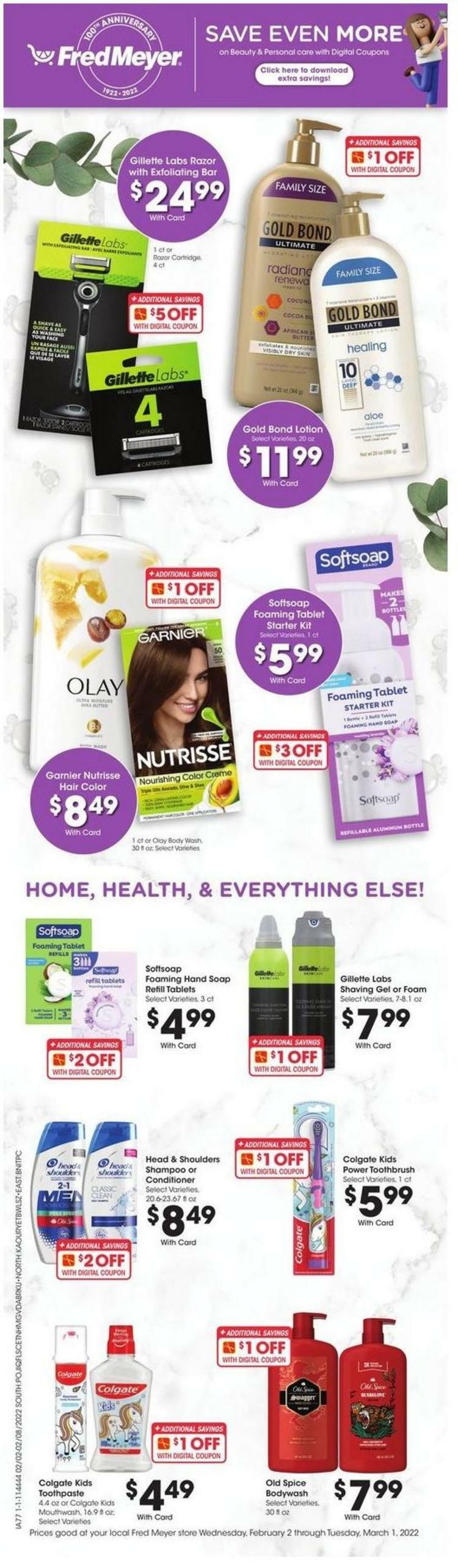 Fred Meyer Beauty & Personal Care Savings Weekly Ad from February 2