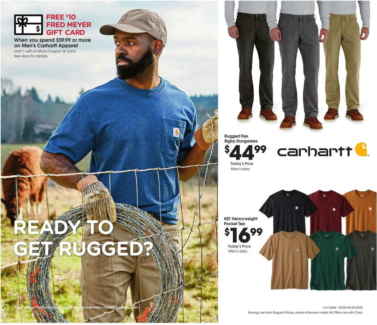 Fred Meyer Carhartt Apparel Weekly Ad from February 9