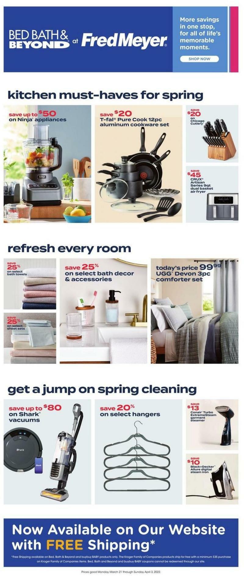 Fred Meyer Bed, Bath & Beyond Weekly Ad from March 21
