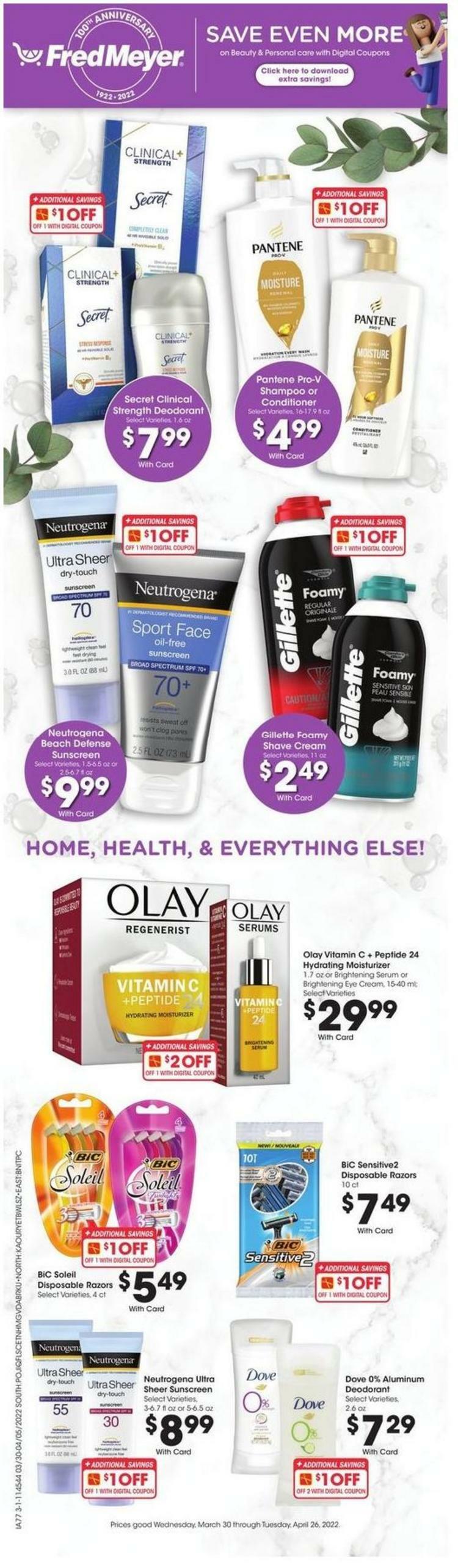 Fred Meyer Beauty & Personal Care Savings Weekly Ad from March 30