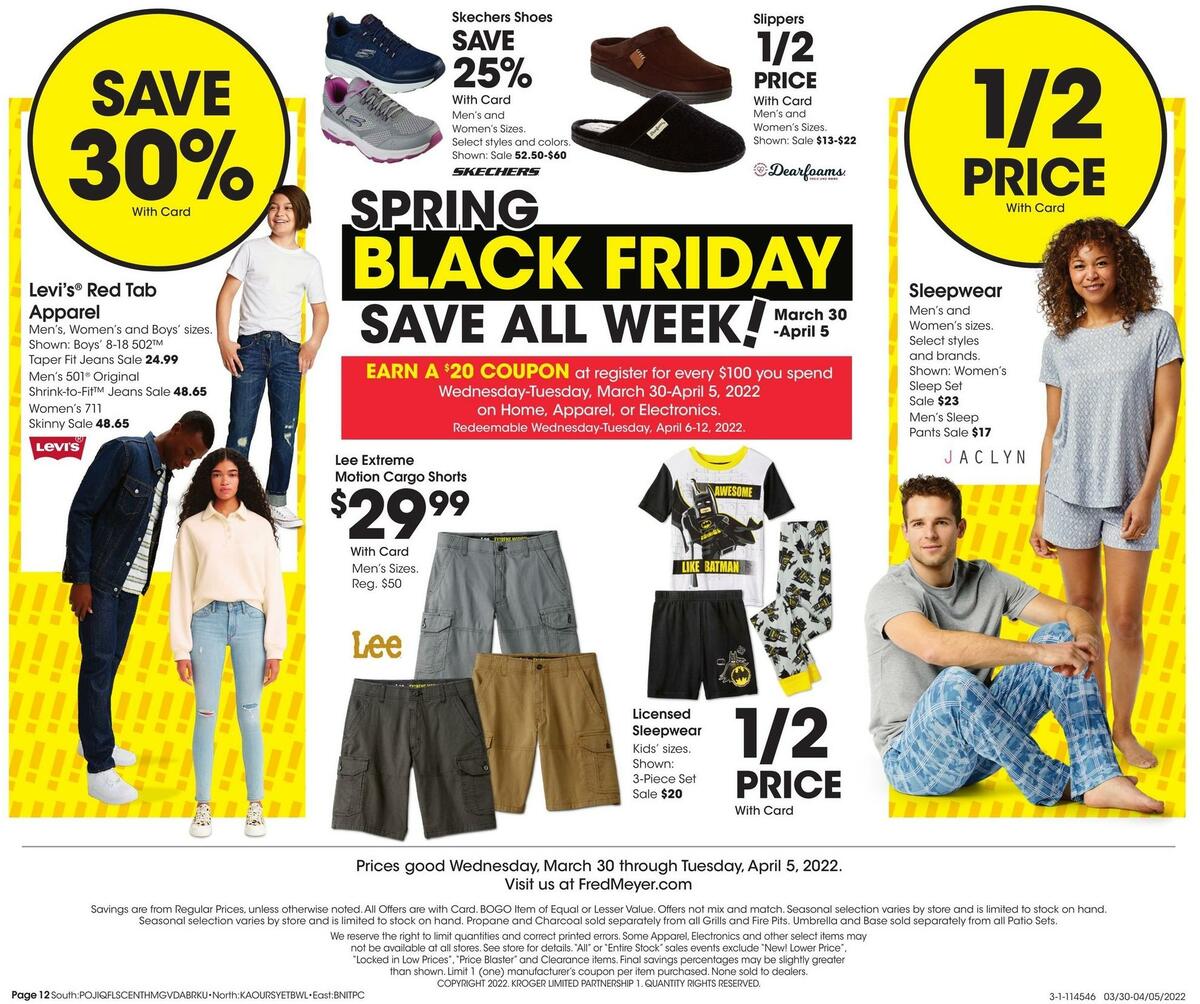 Fred Meyer General Merchandise Weekly Ad from March 30
