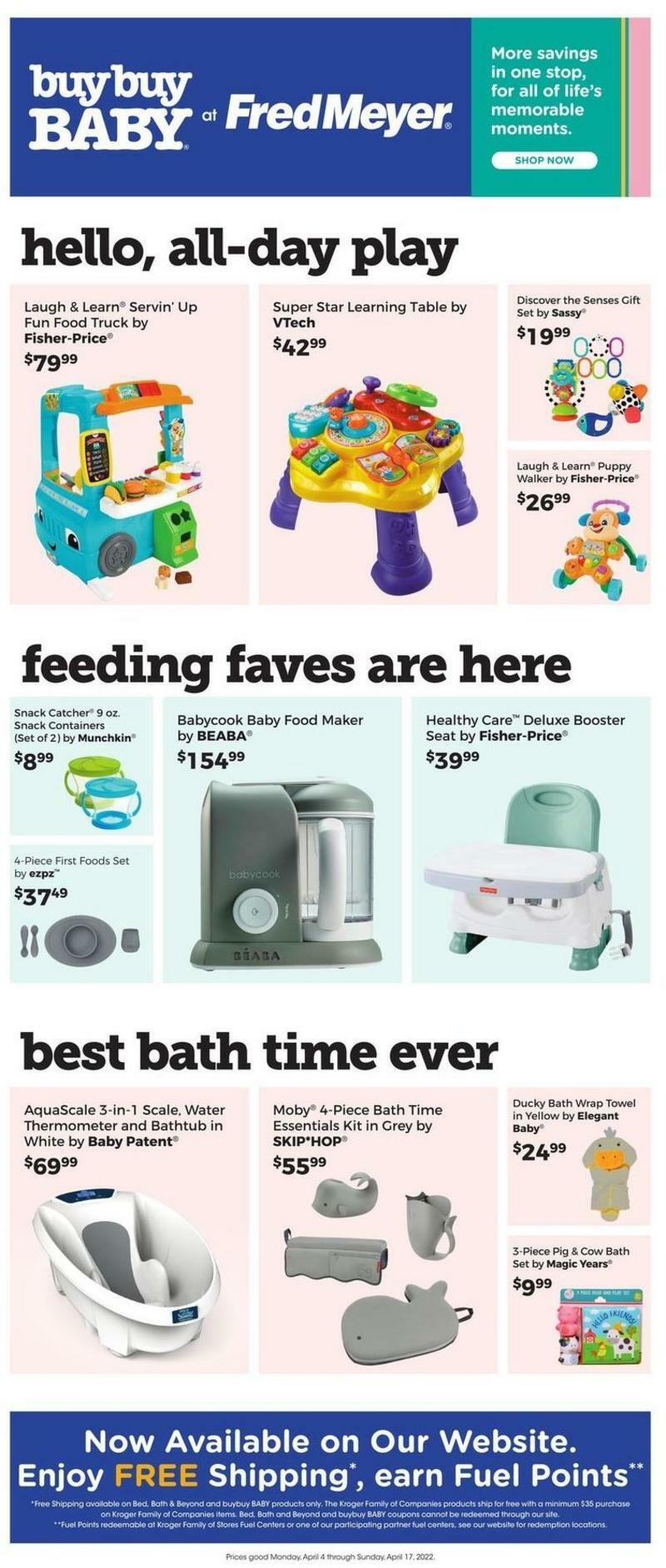 Fred Meyer Bed, Bath & Beyond Weekly Ad from April 4