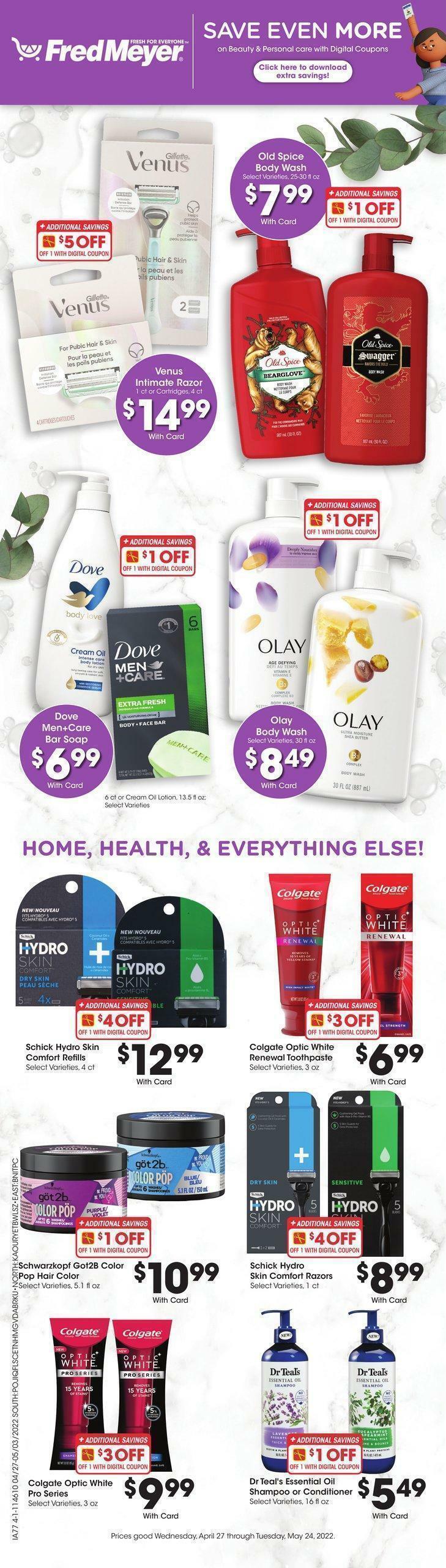 Fred Meyer Beauty & Personal Care Savings Weekly Ad from April 27