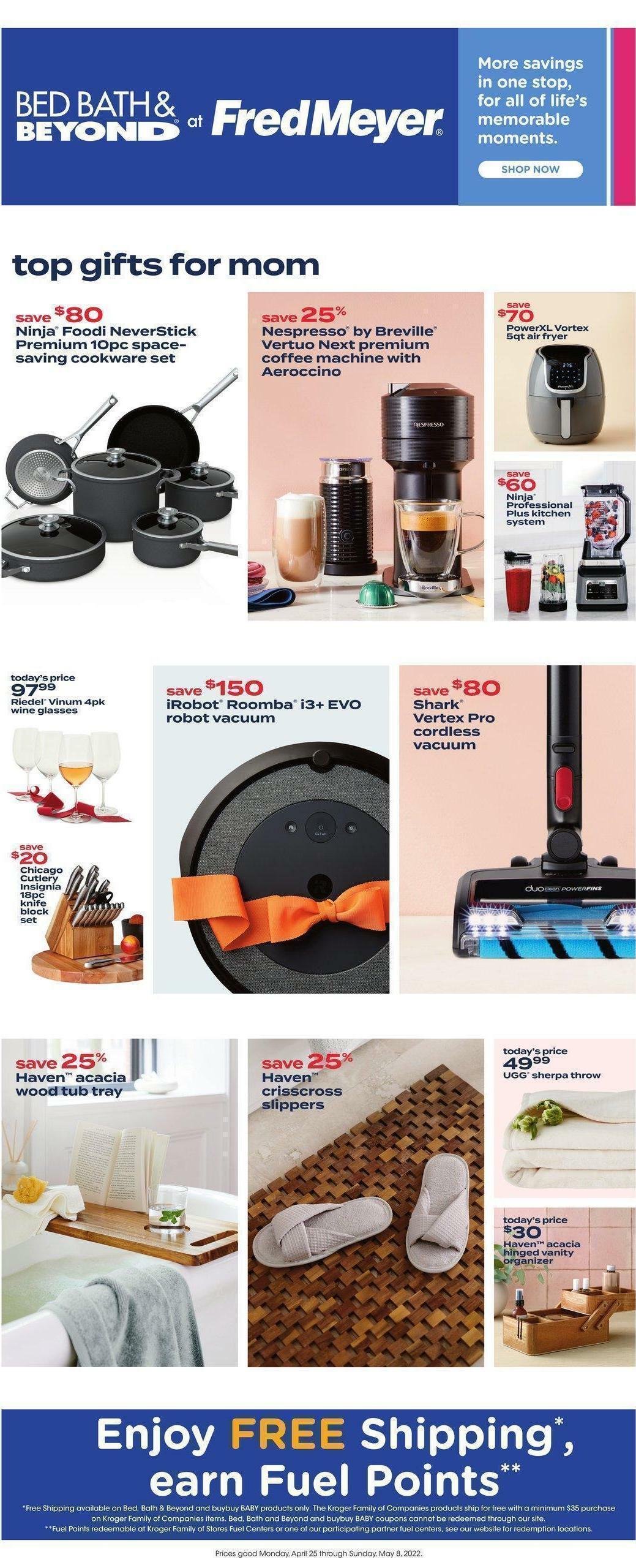 Fred Meyer Bed, Bath & Beyond Weekly Ad from April 25