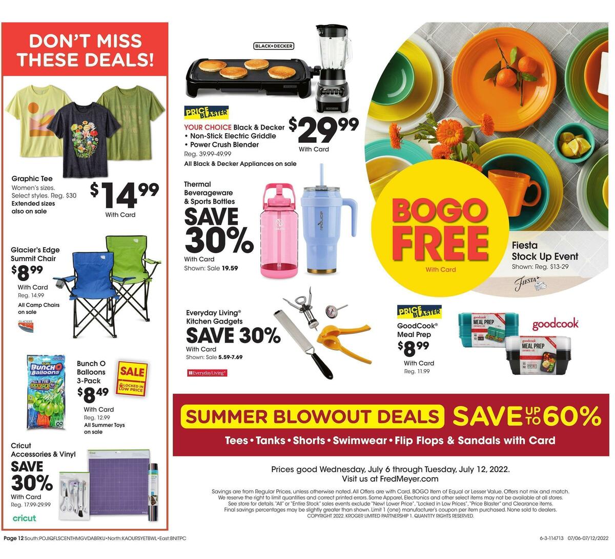 Fred Meyer General Merchandise Weekly Ad from July 6