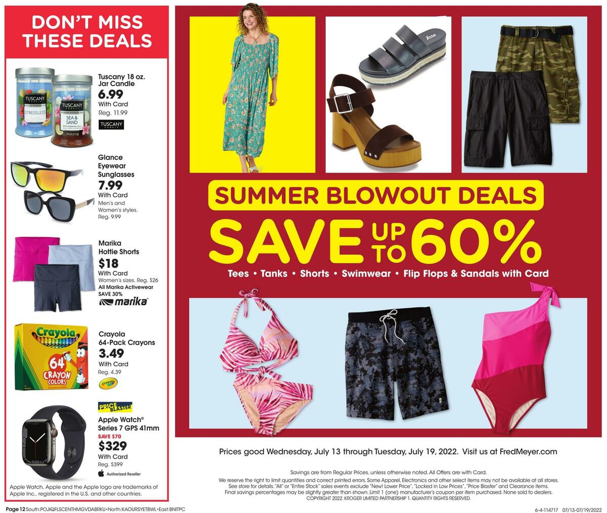 Fred Meyer General Merchandise Weekly Ad from July 13