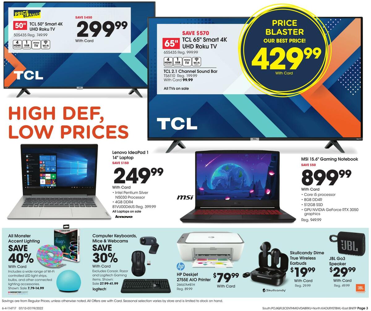 Fred Meyer General Merchandise Weekly Ad from July 13