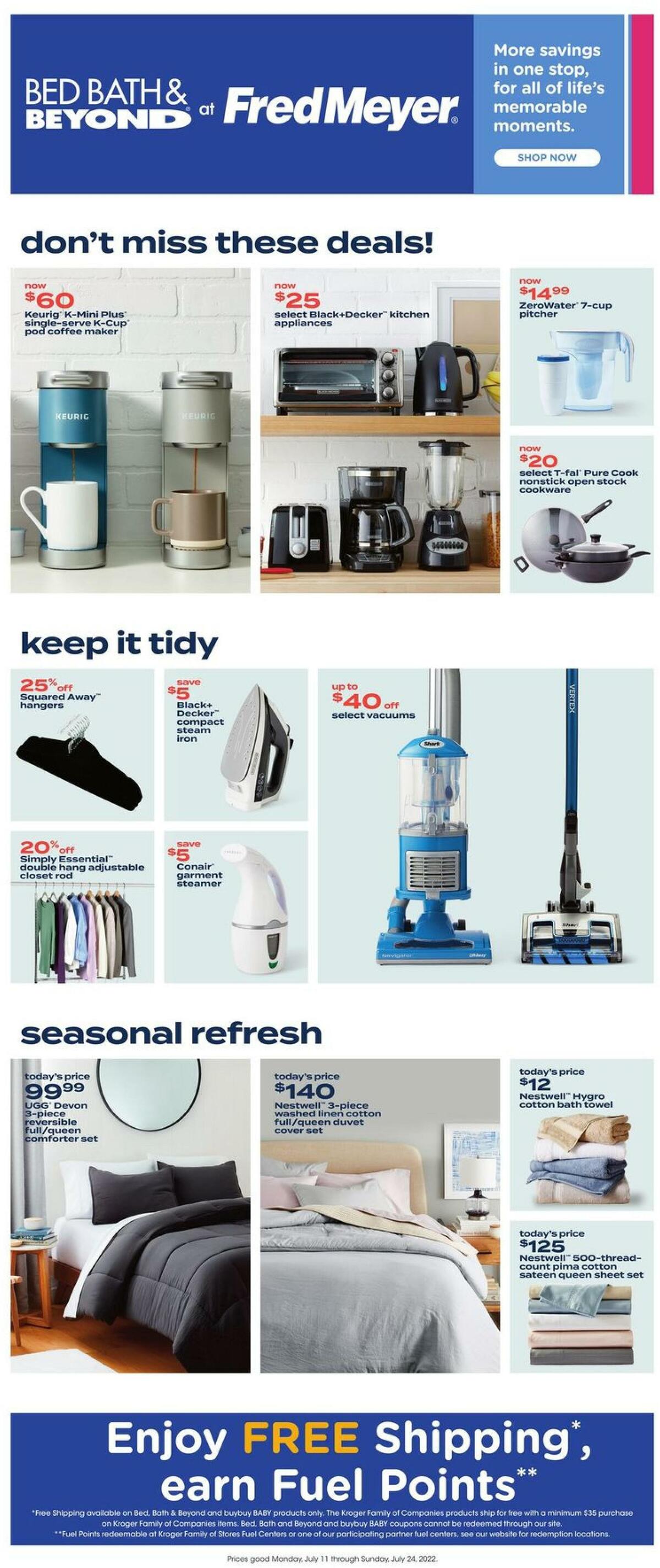 Fred Meyer Bed, Bath & Beyond Weekly Ad from July 11