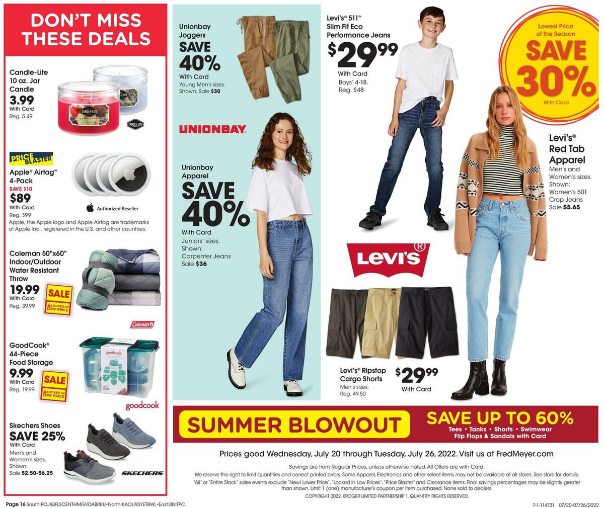 Fred Meyer General Merchandise Weekly Ad from July 20