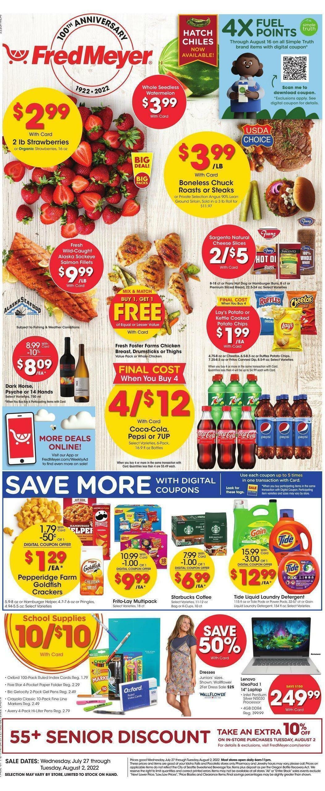 Fred Meyer Weekly Ad from July 27