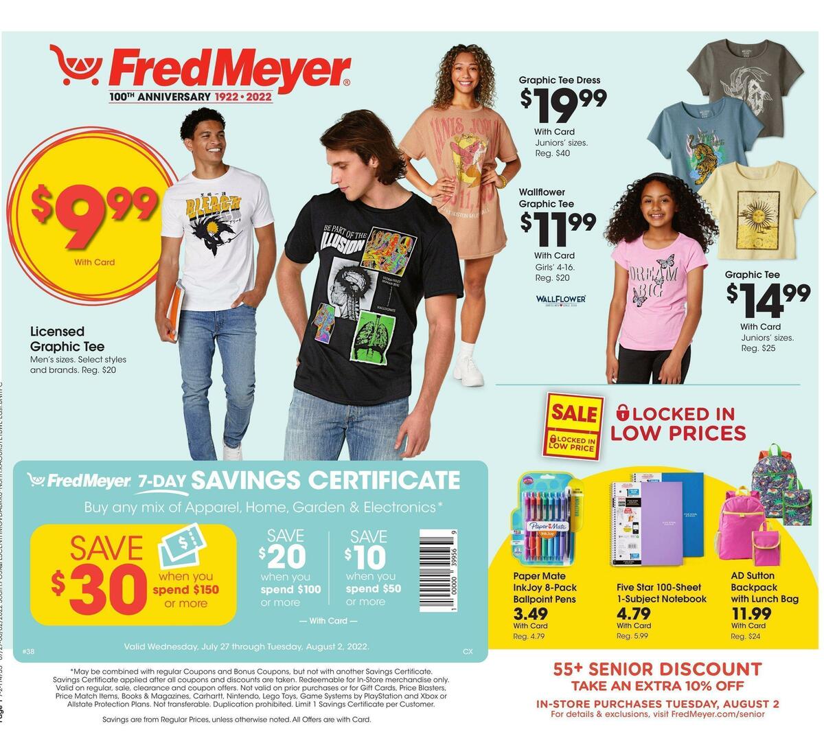 Fred Meyer General Merchandise Weekly Ad from July 27