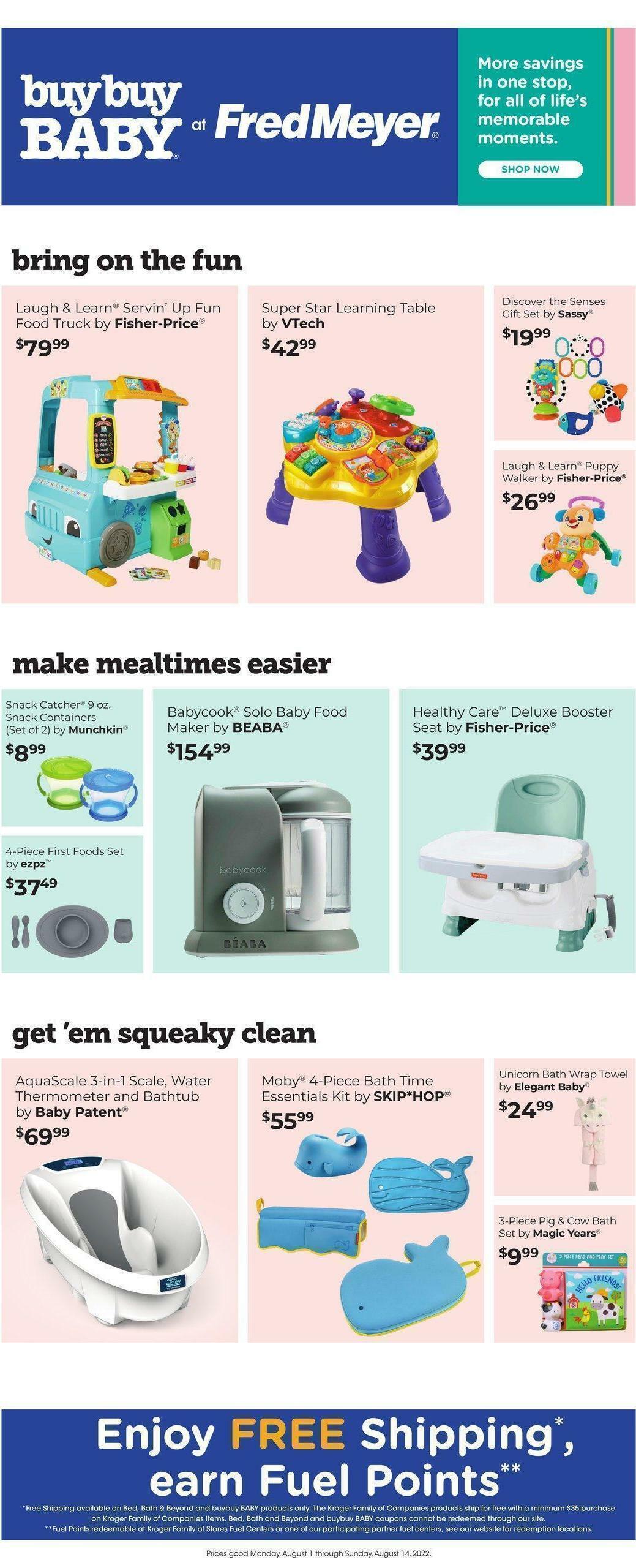 Fred Meyer Bed, Bath & Beyond Weekly Ad from August 1