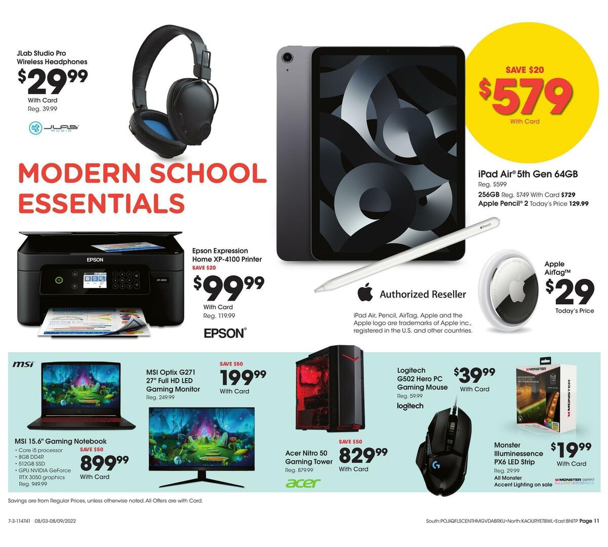Fred Meyer General Merchandise Weekly Ad from August 3