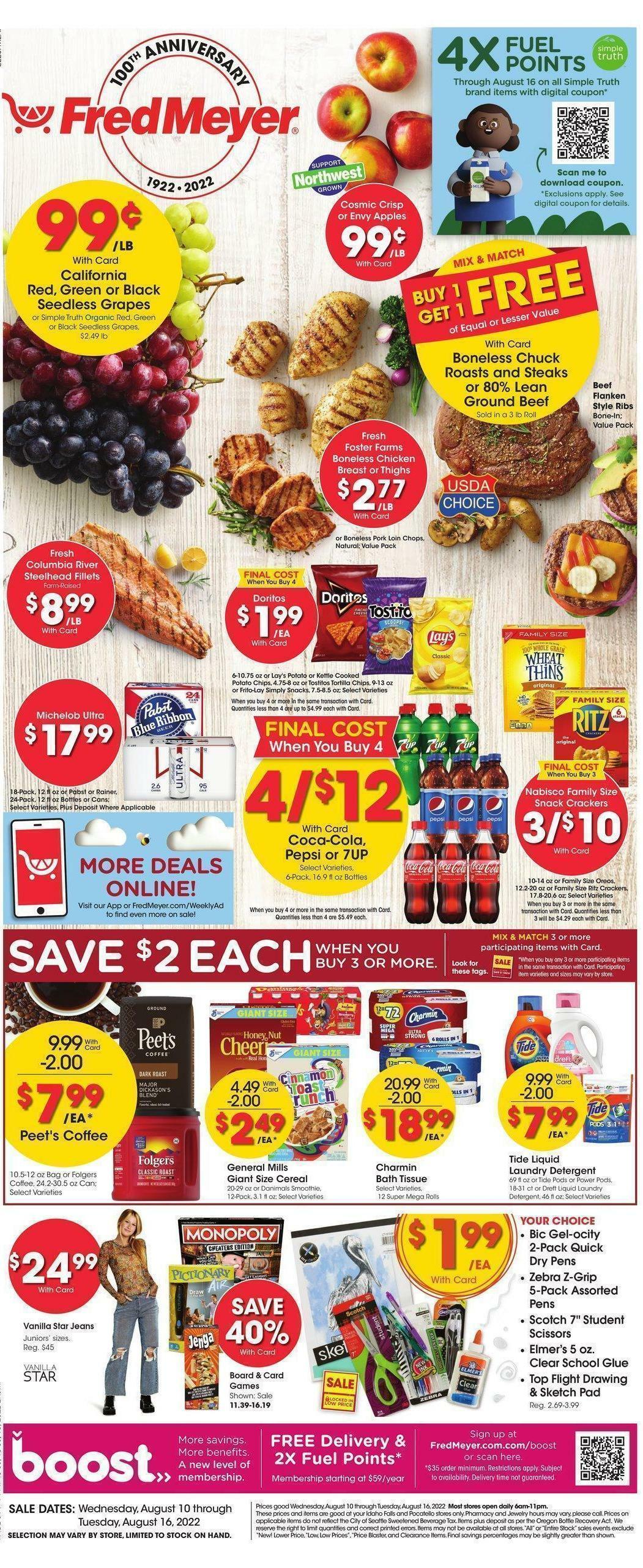 Fred Meyer Weekly Ad from August 10