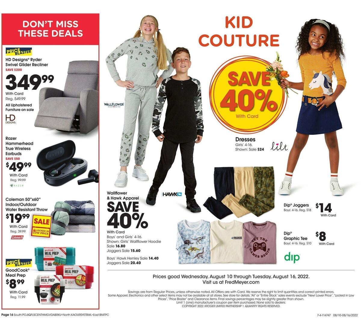 Fred Meyer General Merchandise Weekly Ad from August 10