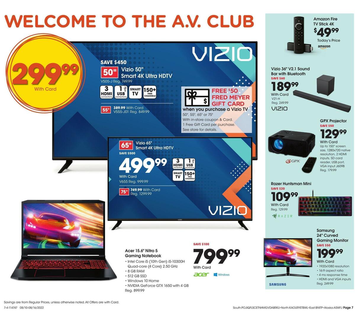 Fred Meyer General Merchandise Weekly Ad from August 10