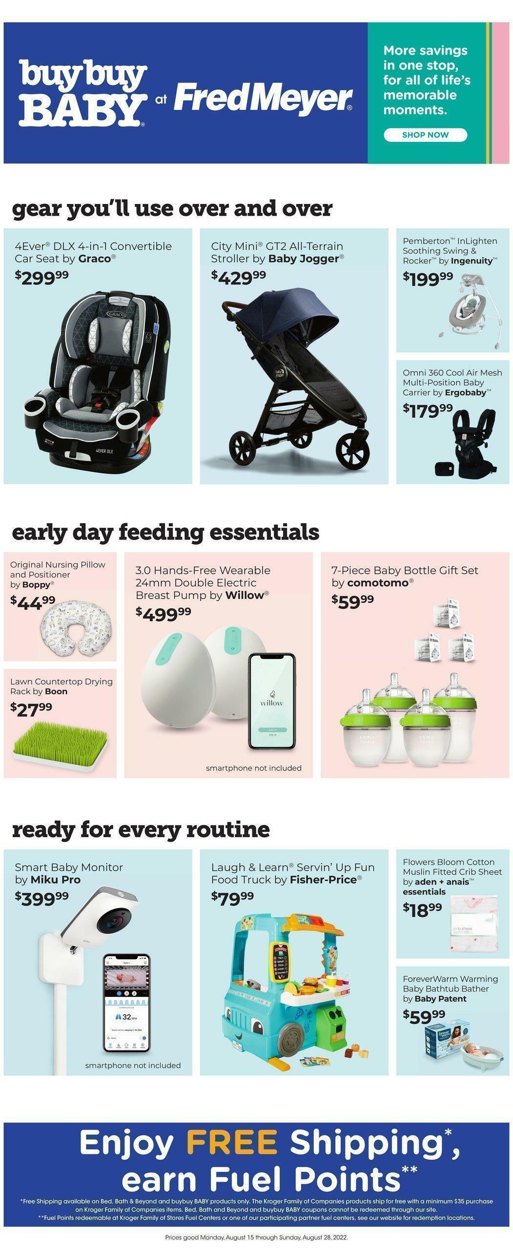 Fred Meyer Bed, Bath & Beyond Weekly Ad from August 15