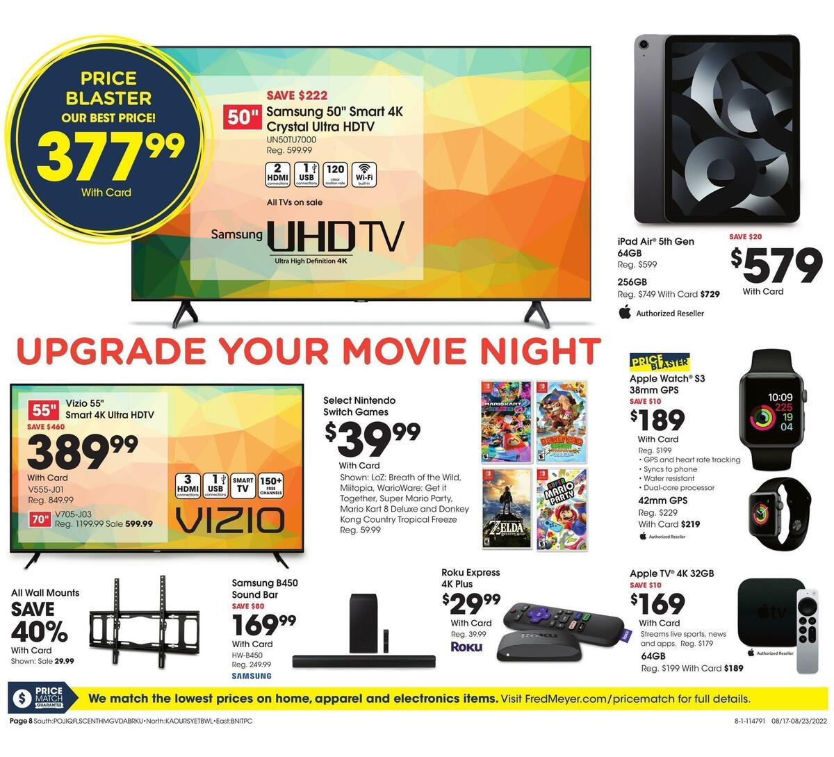 Fred Meyer General Merchandise Weekly Ad from August 17