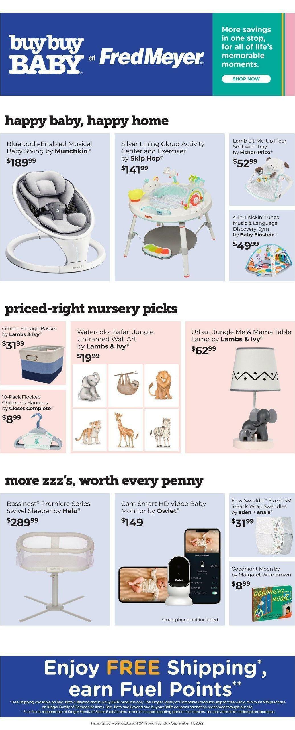 Fred Meyer Bed, Bath & Beyond Weekly Ad from August 29