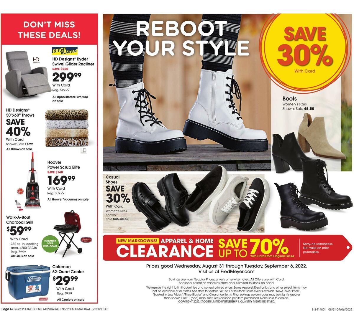 Fred Meyer General Merchandise Weekly Ad from August 31