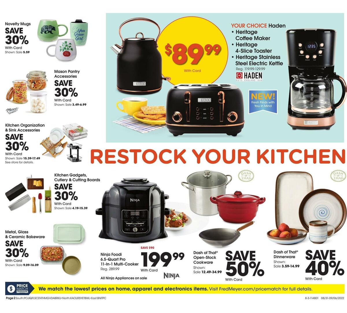 Fred Meyer General Merchandise Weekly Ad from August 31