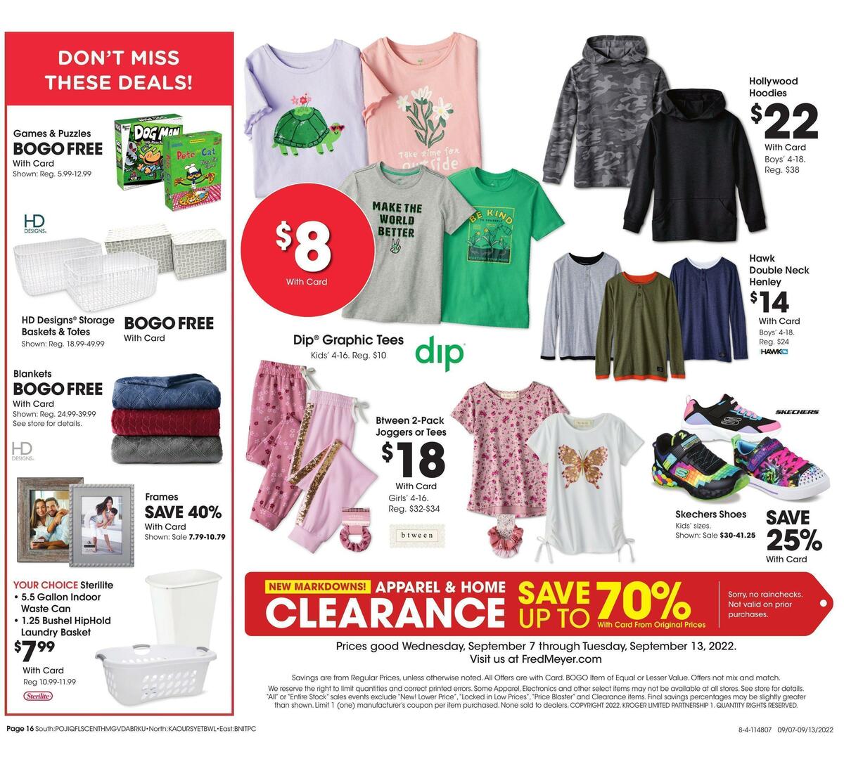 Fred Meyer General Merchandise Weekly Ad from September 7