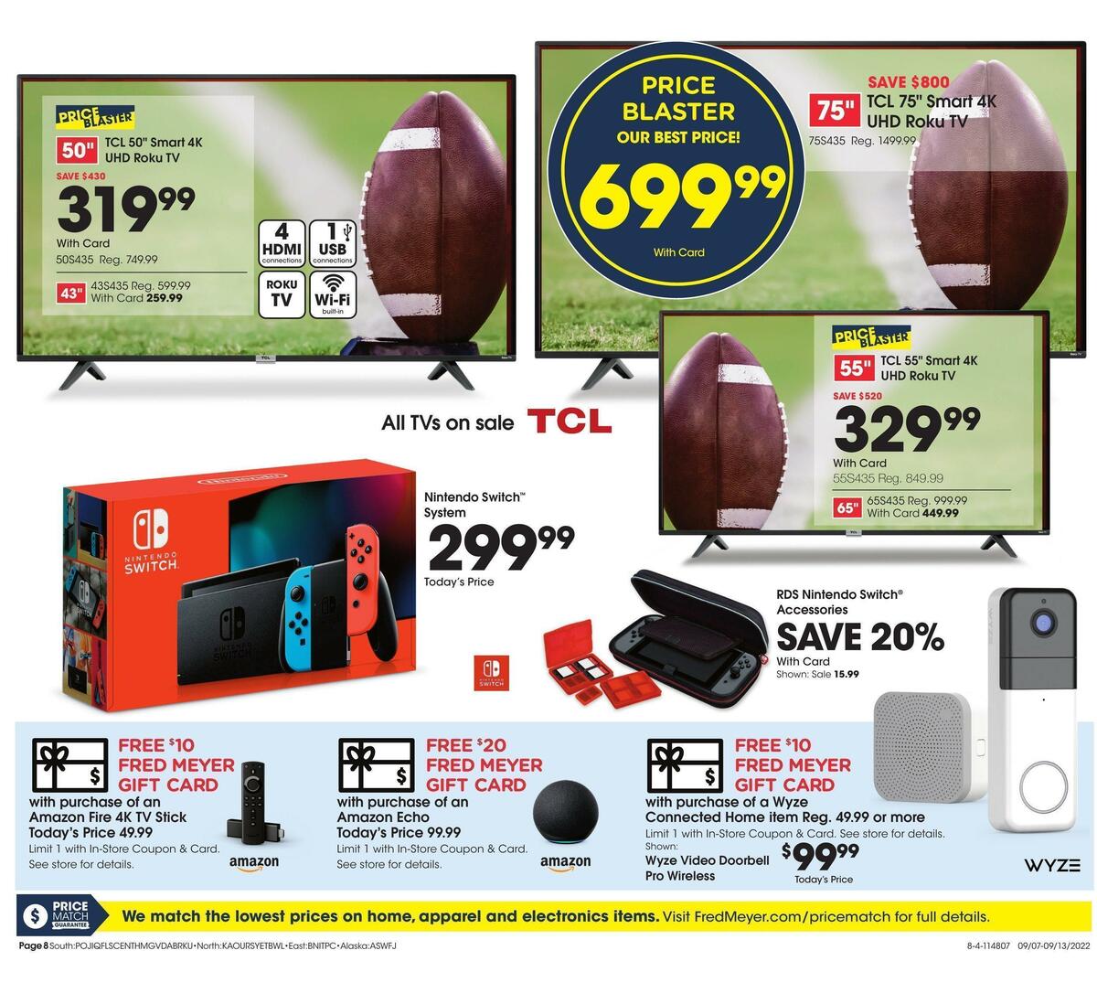 Fred Meyer General Merchandise Weekly Ad from September 7