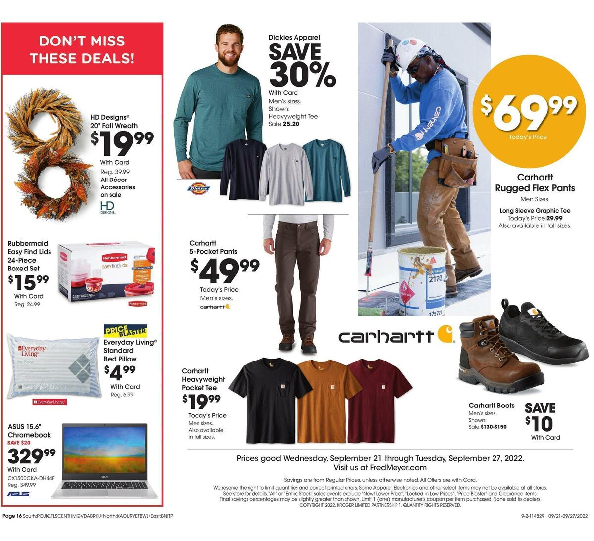 Fred Meyer General Merchandise Weekly Ad from September 21