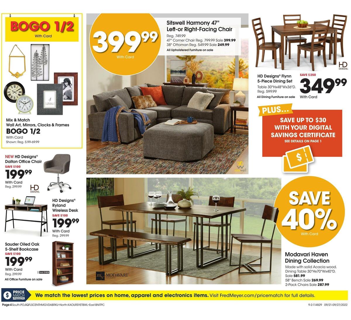 Fred Meyer General Merchandise Weekly Ad from September 21