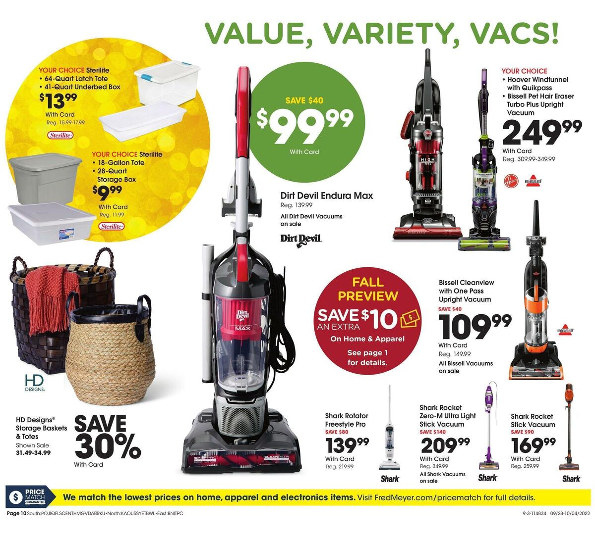 Fred Meyer General Merchandise Weekly Ad from September 28