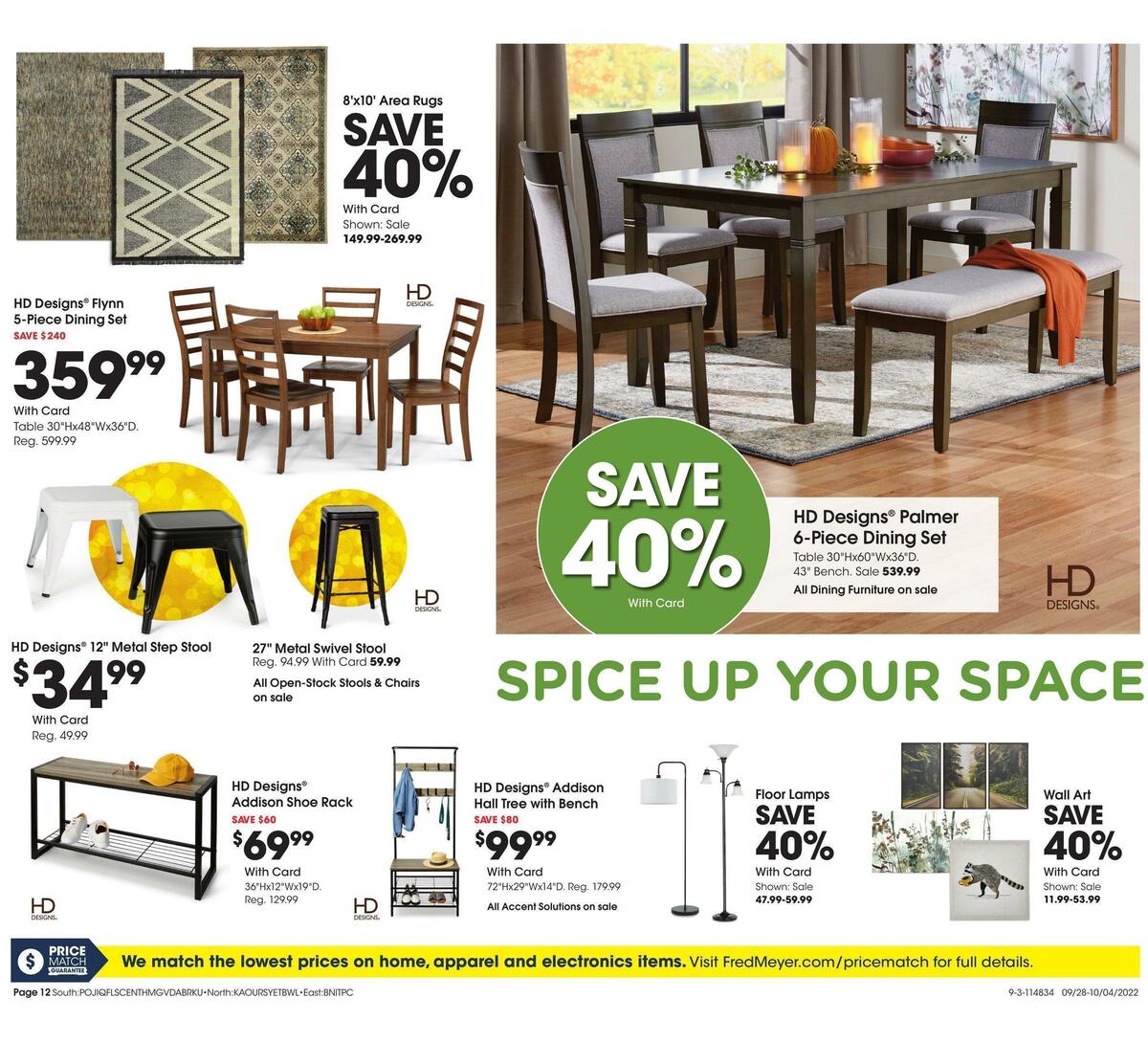 Fred Meyer General Merchandise Weekly Ad from September 28
