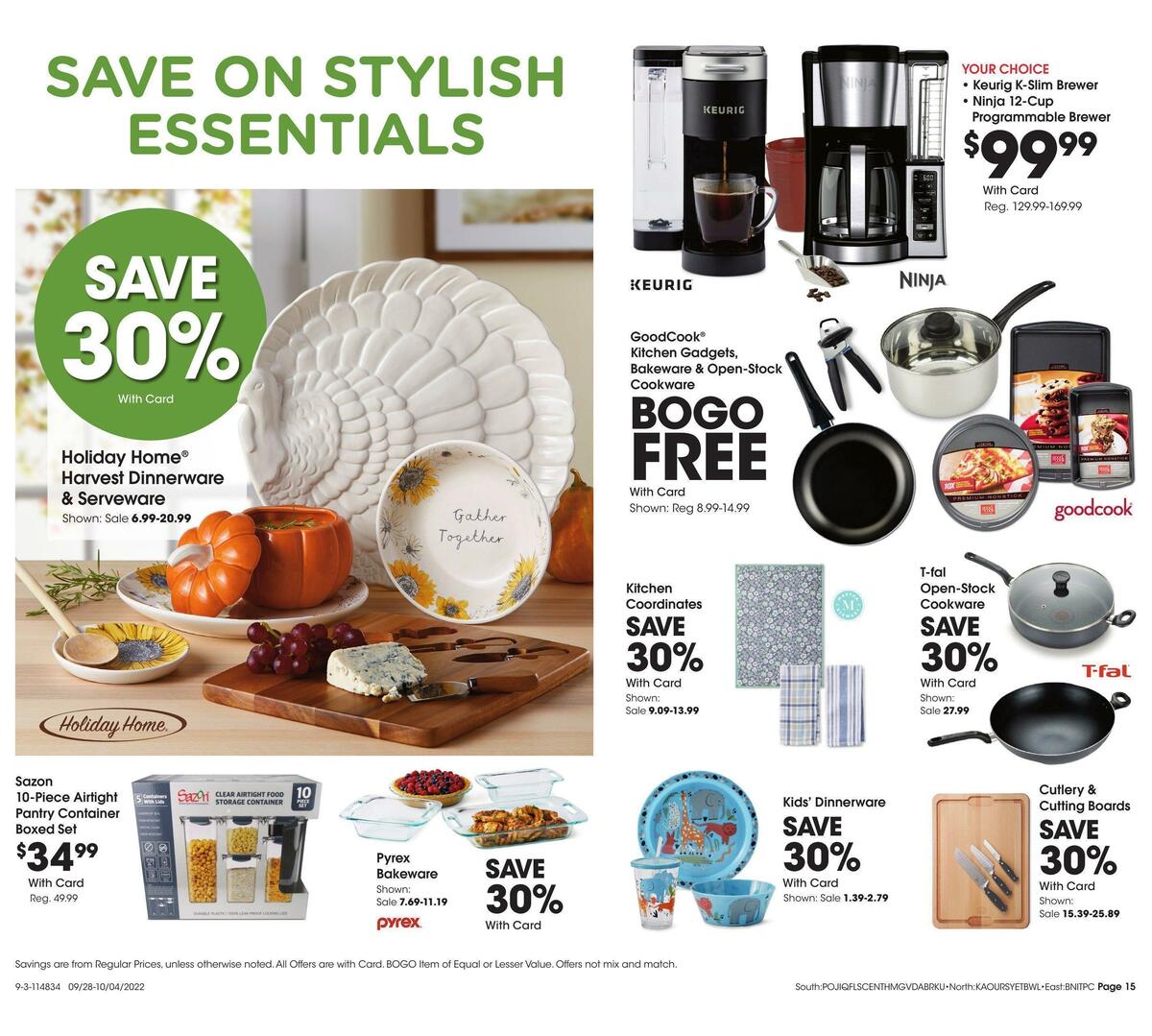 Fred Meyer General Merchandise Weekly Ad from September 28