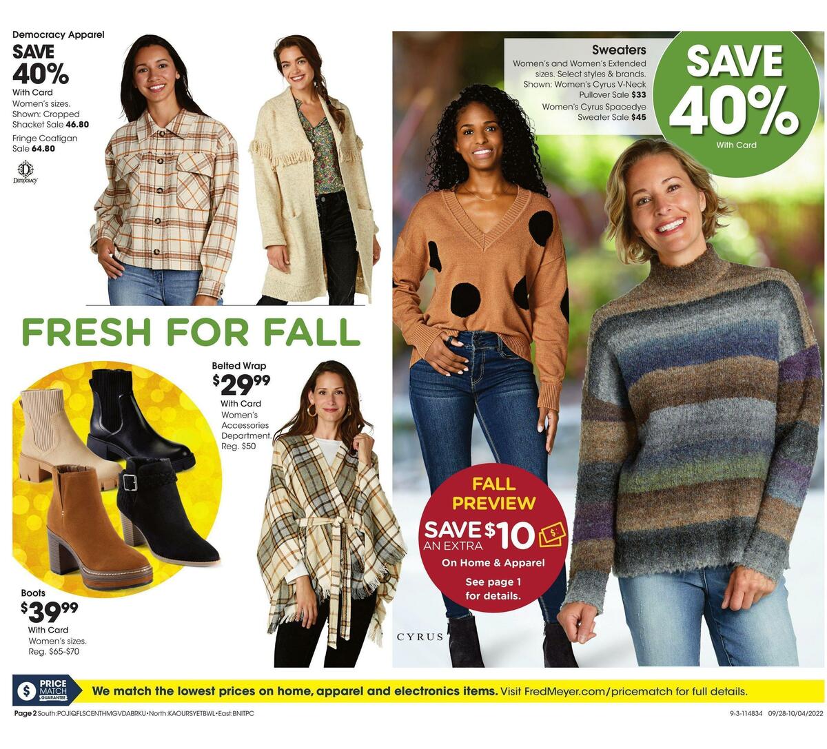 Fred Meyer General Merchandise Weekly Ad from September 28