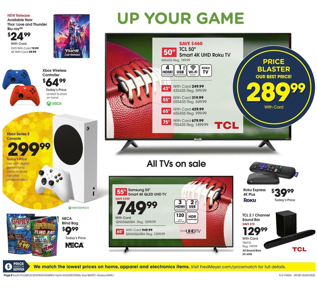 Fred Meyer General Merchandise Weekly Ad from September 28