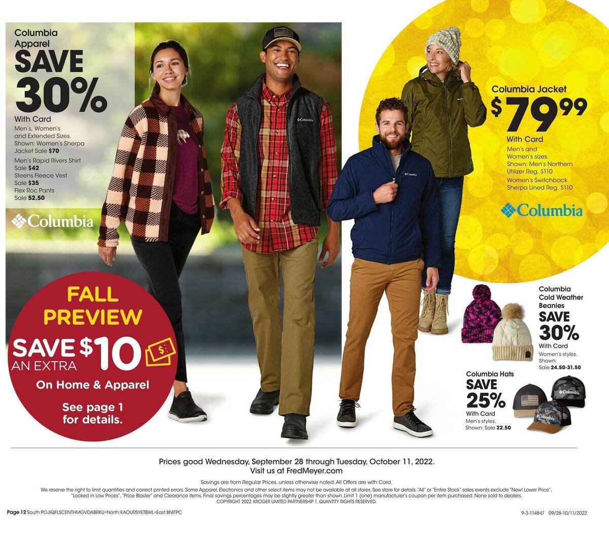 Fred Meyer Apparel Fall Preview Look Book Weekly Ad from September 28
