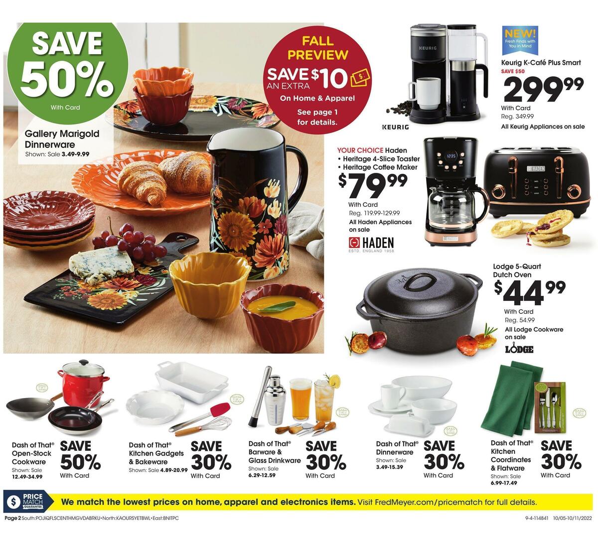 Fred Meyer General Merchandise Weekly Ad from October 5