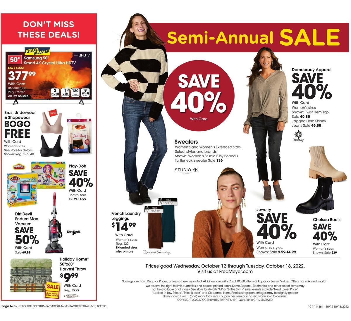Fred Meyer General Merchandise Weekly Ad from October 12
