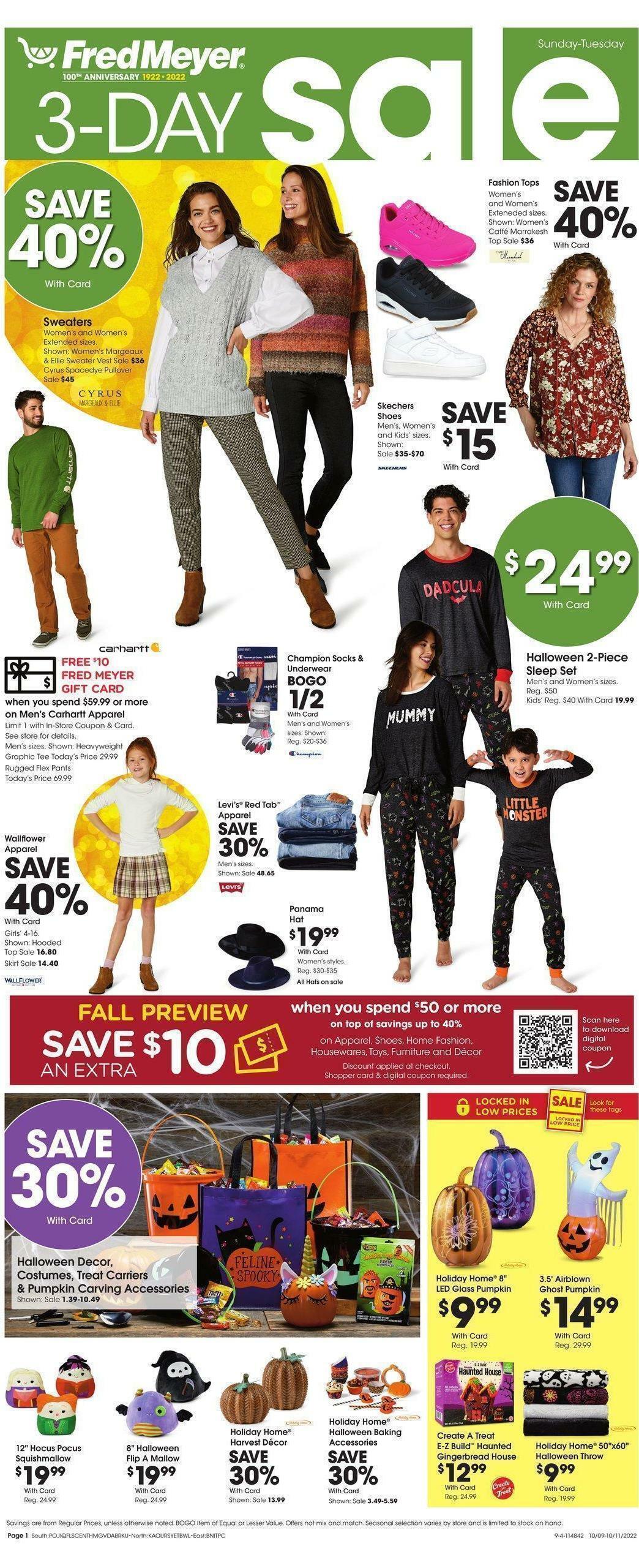 Fred Meyer 3-Day Sale Weekly Ad from October 9