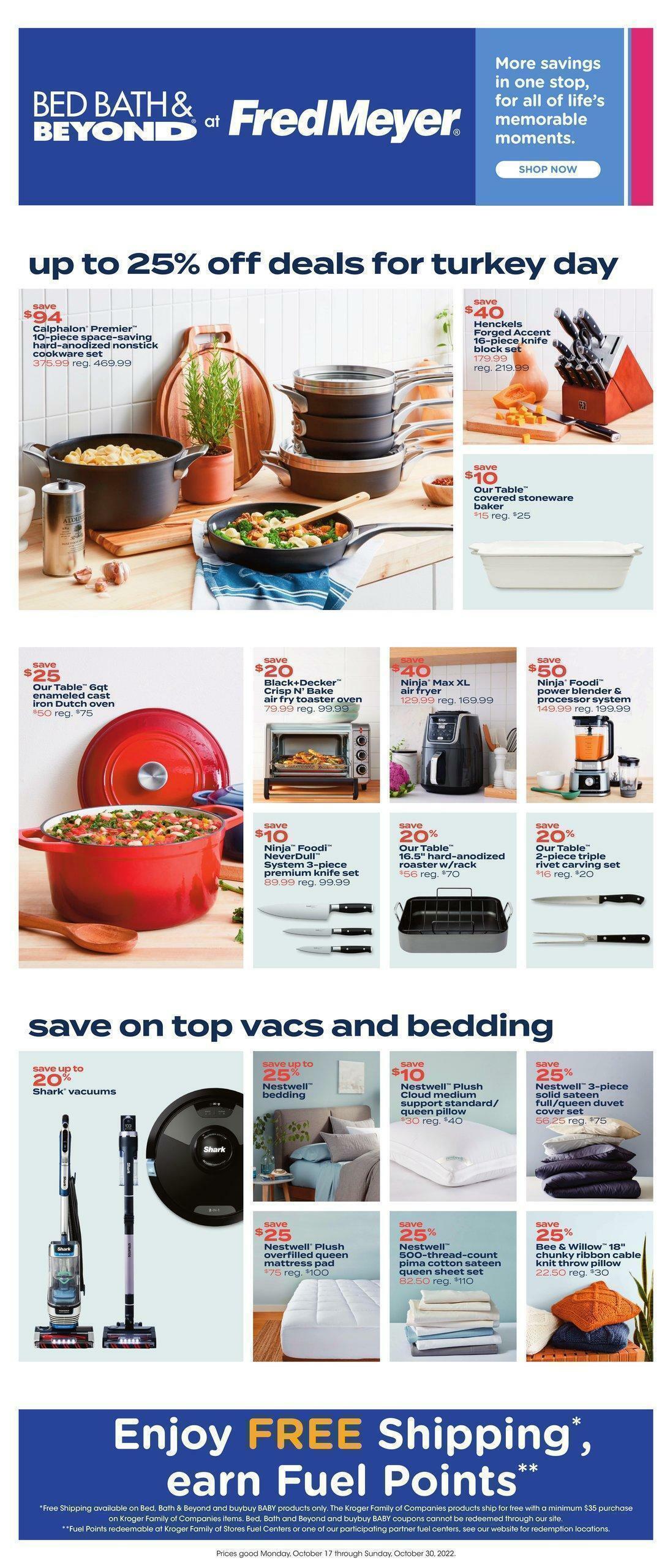 Fred Meyer Bed, Bath & Beyond Weekly Ad from October 17