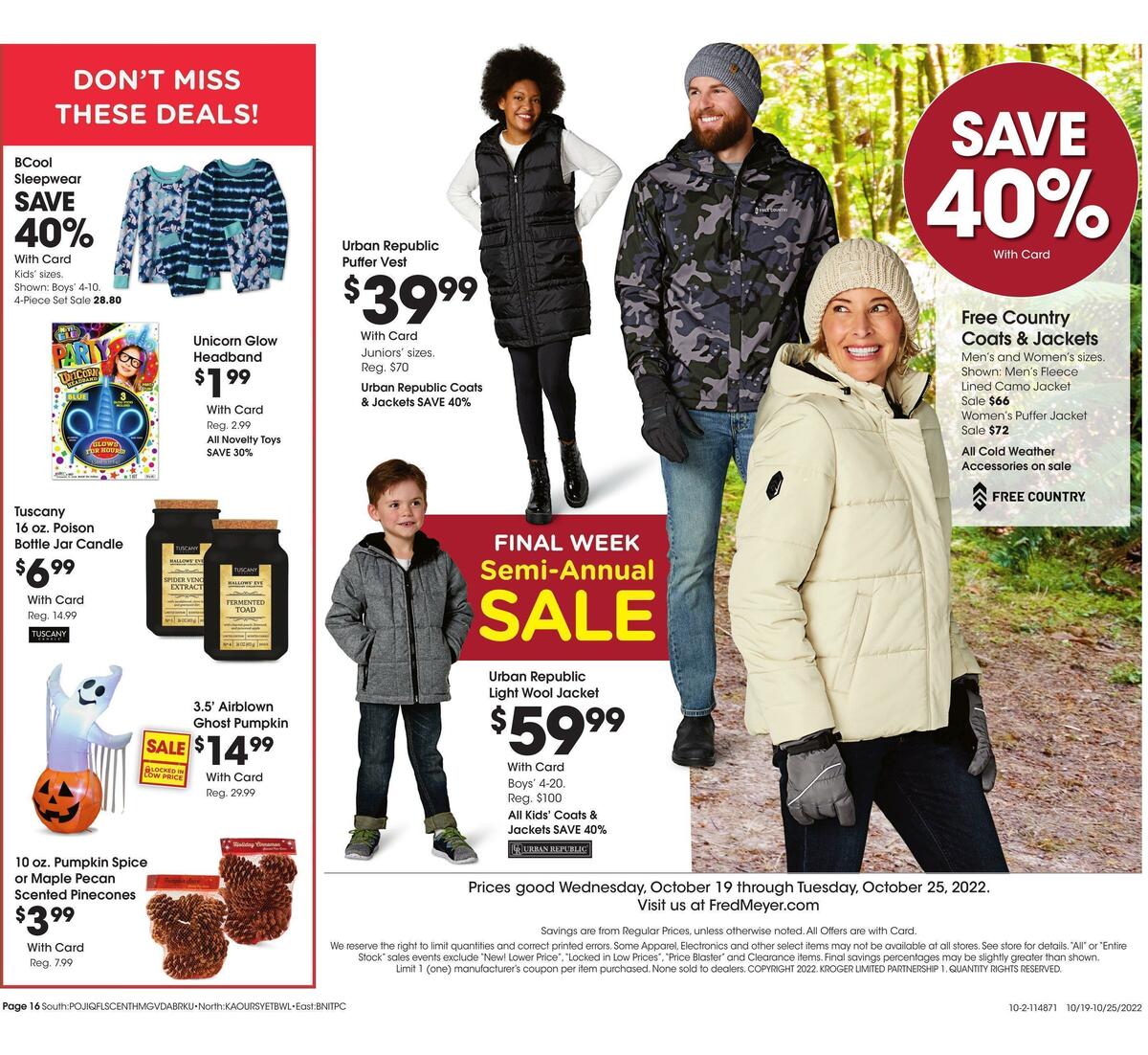 Fred Meyer General Merchandise Weekly Ad from October 19